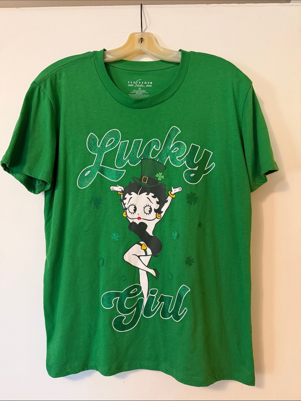 Green "Lucky Girl" Betty Boop Graphic Tee